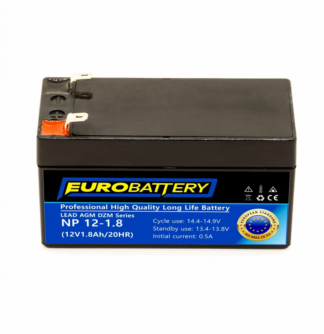 12v-1,8ah АКБ AGM EuroBattery NP 12-1,8 DZM (12в 1.8Аг)