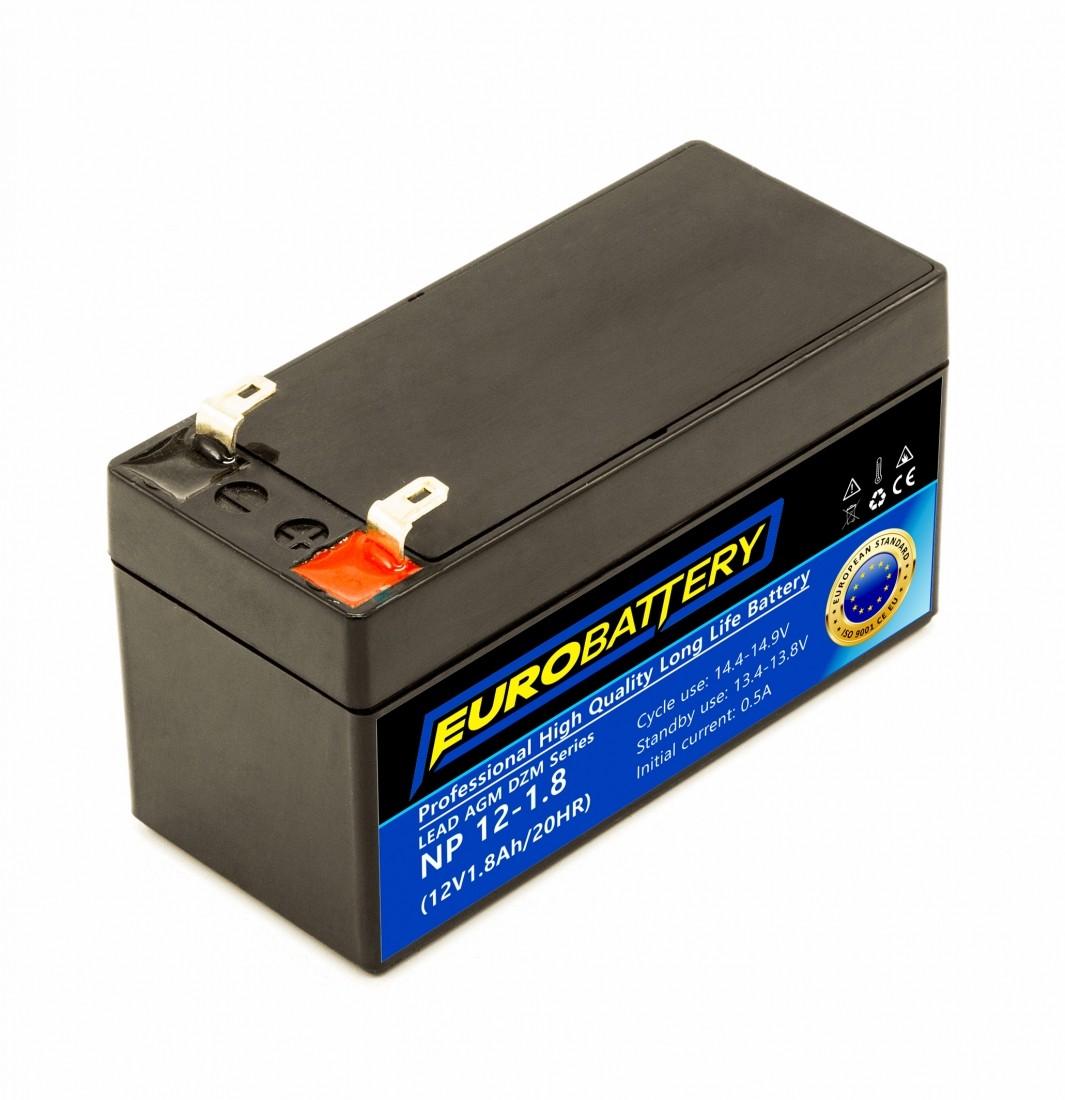 12v-1,8ah АКБ AGM EuroBattery NP 12-1,8 DZM (12в 1.8Аг)