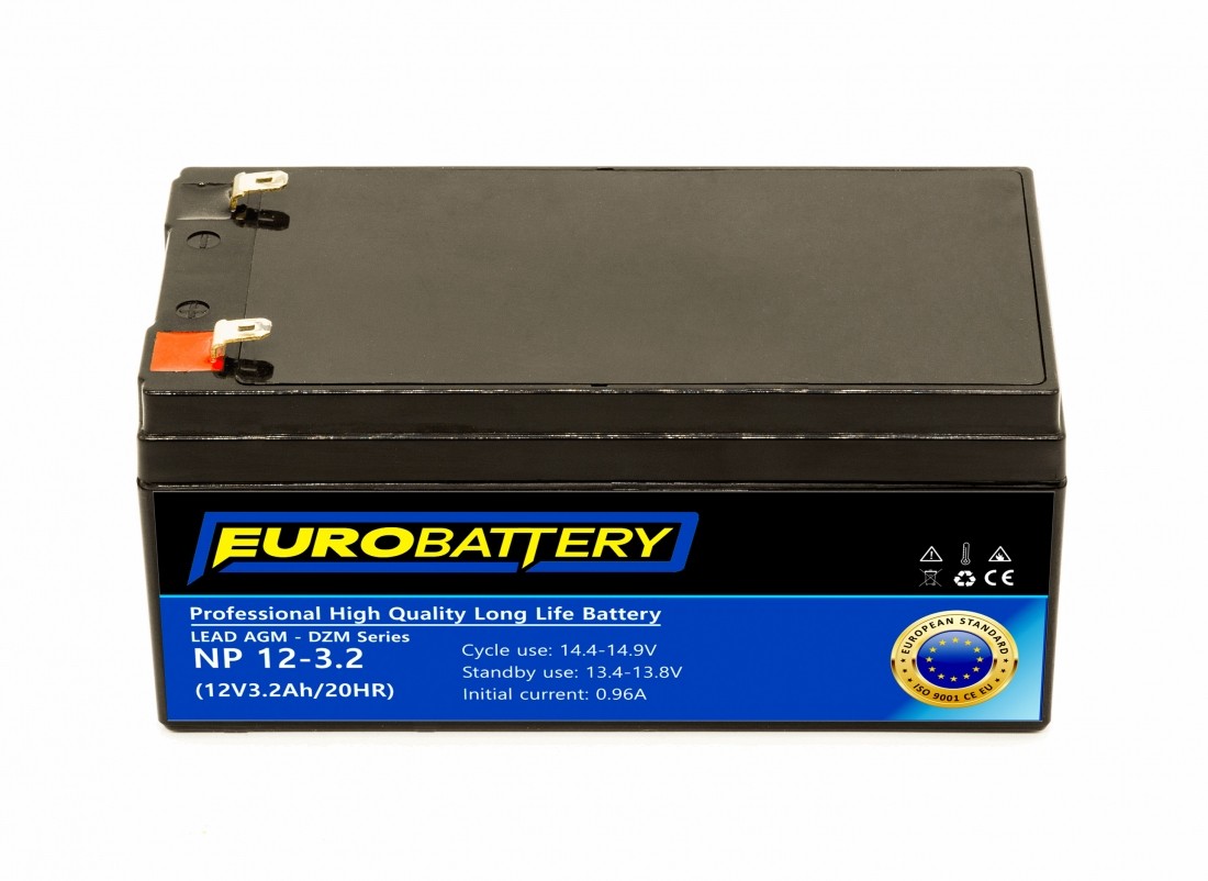 12v-3,2ah АКБ AGM EuroBattery NP 12-3,2 DZM (12в 3.2Аг)