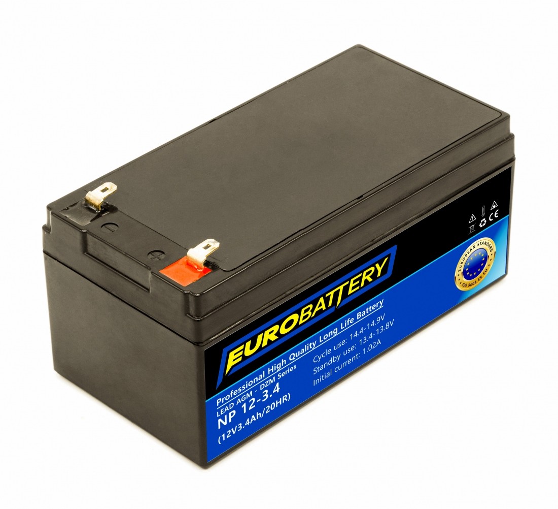 12v-3,4ah АКБ AGM EuroBattery NP 12-3,4 DZM (12в 3.4Аг)