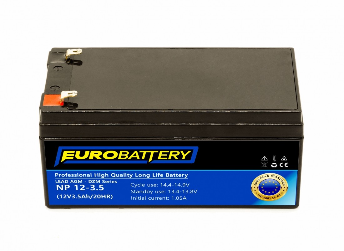 12v-3,5ah АКБ AGM EuroBattery NP 12-3,5 DZM (12в 3.5Аг)
