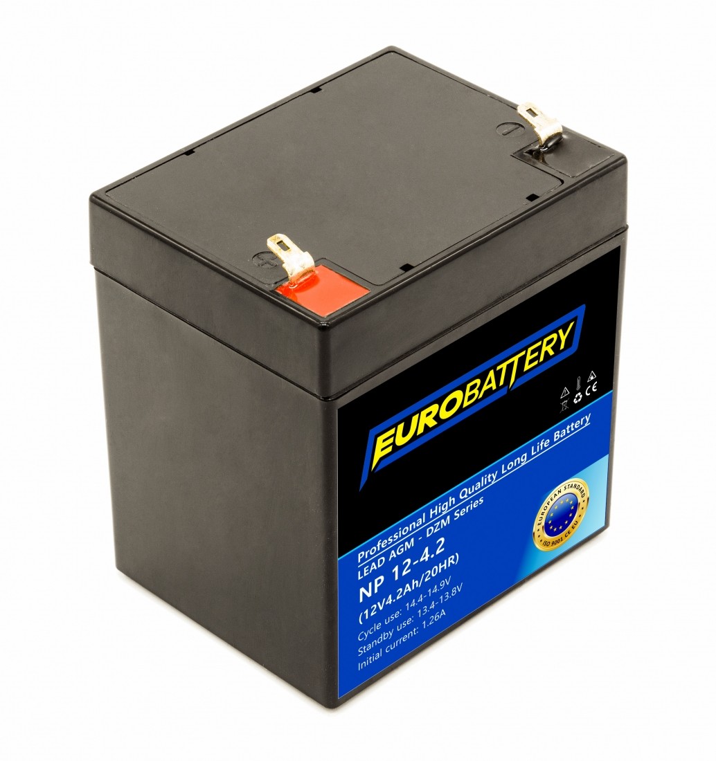 12v-4,2ah АКБ AGM EuroBattery NP 12-4,2 DZM (12в 4.2Аг)