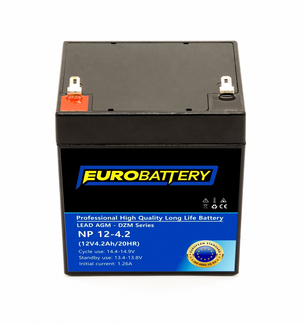 12v-4,2ah АКБ AGM EuroBattery NP 12-4,2 DZM (12в 4.2Аг)