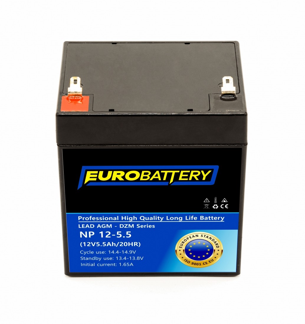 12v-5,5ah АКБ AGM EuroBattery NP 12-5,5 DZM (12в 5.5Аг)
