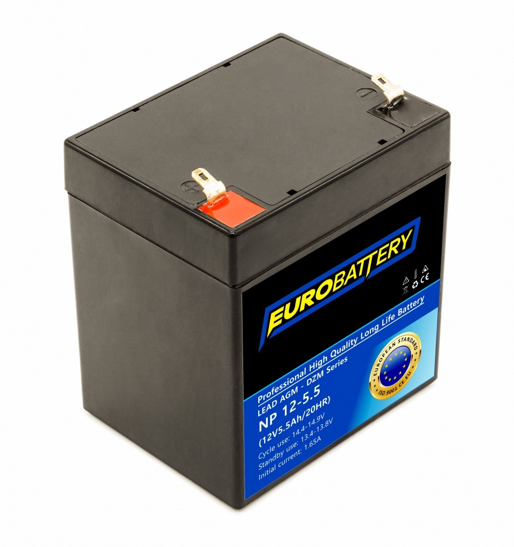 12v-5,5ah АКБ AGM EuroBattery NP 12-5,5 DZM (12в 5.5Аг)