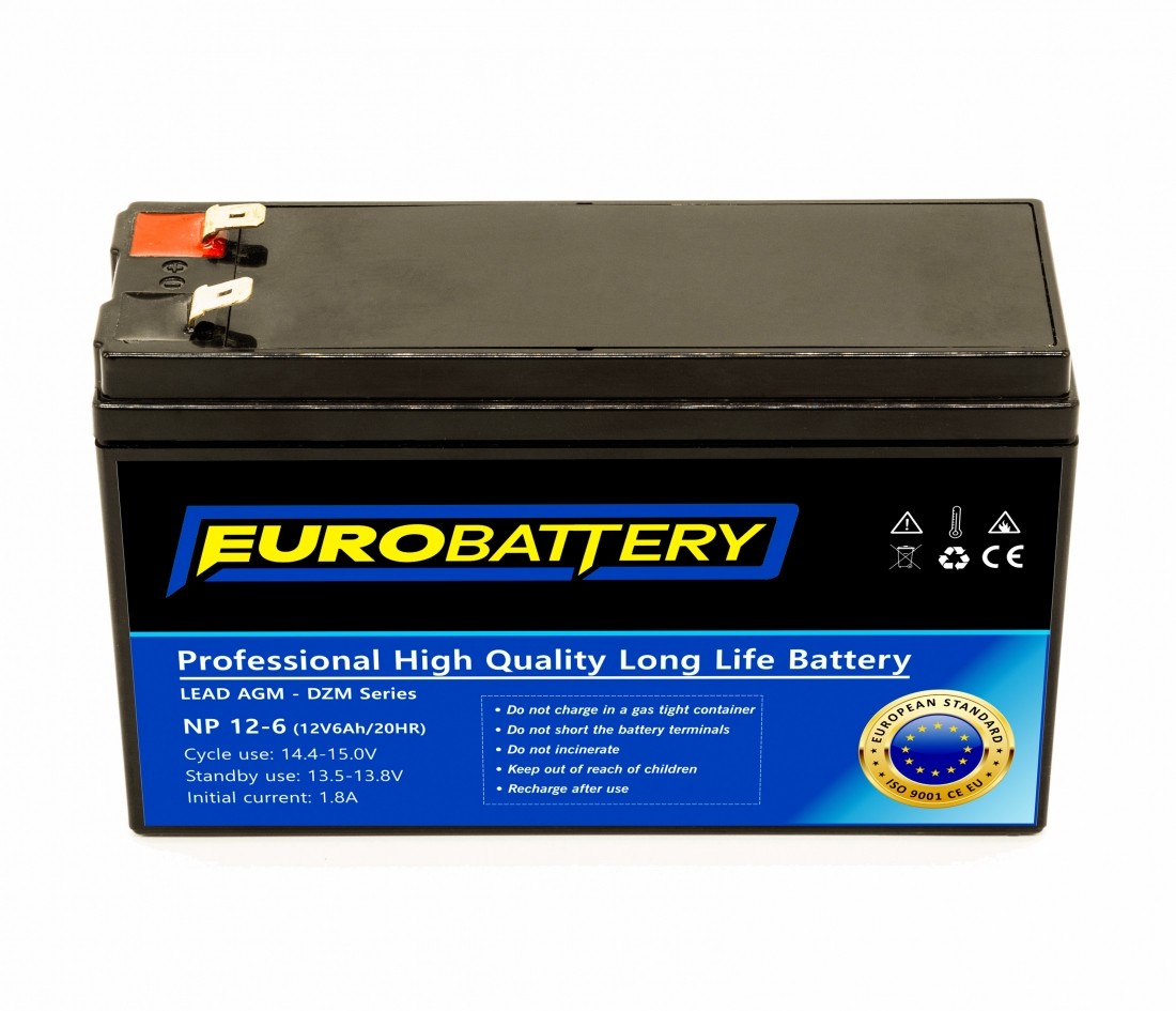 12v-6ah АКБ AGM EuroBattery NP 12-6 DZM (12в 6.0Аг)