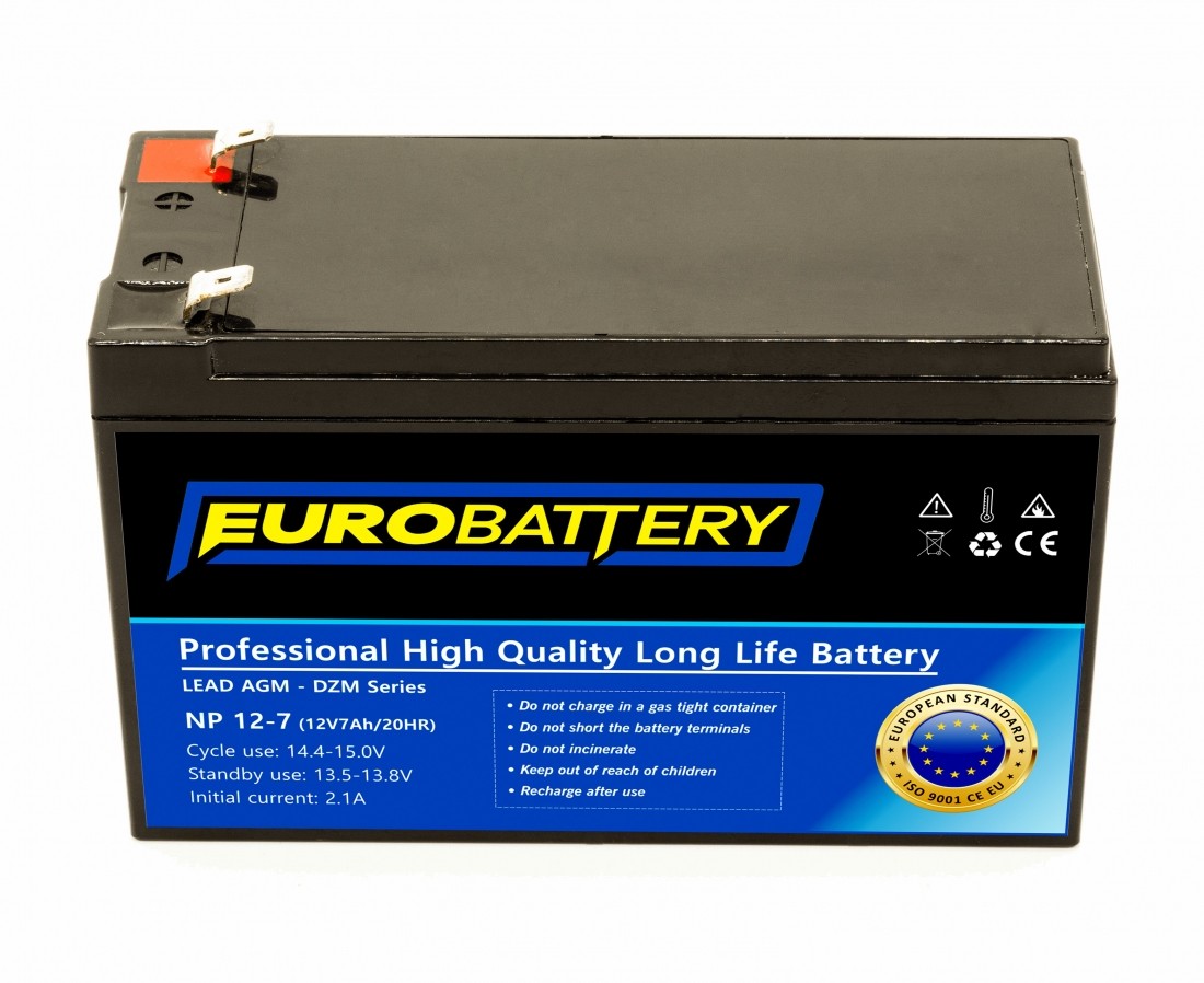 12v-7ah АКБ AGM EuroBattery NP 12-7 DZM (12в 7.0Аг)