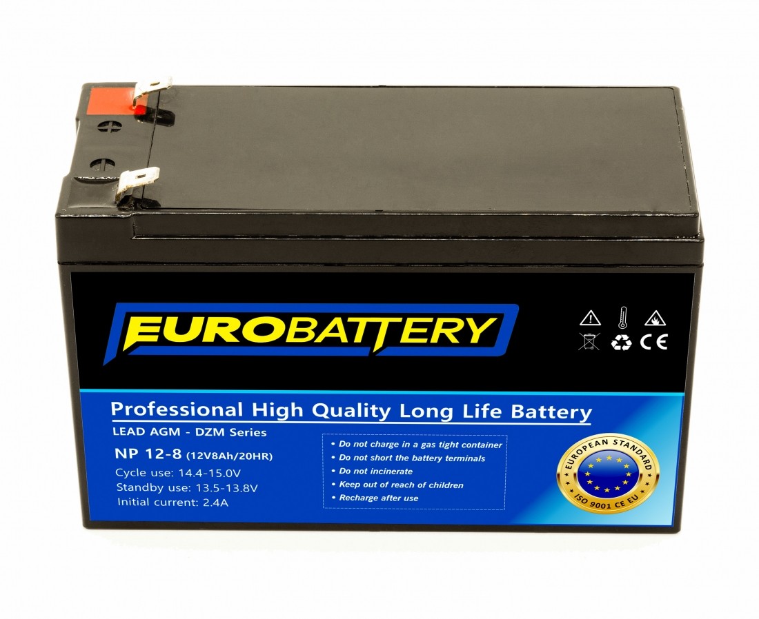 12v-8ah АКБ AGM EuroBattery NP 12-8 DZM (12в 8Аг)