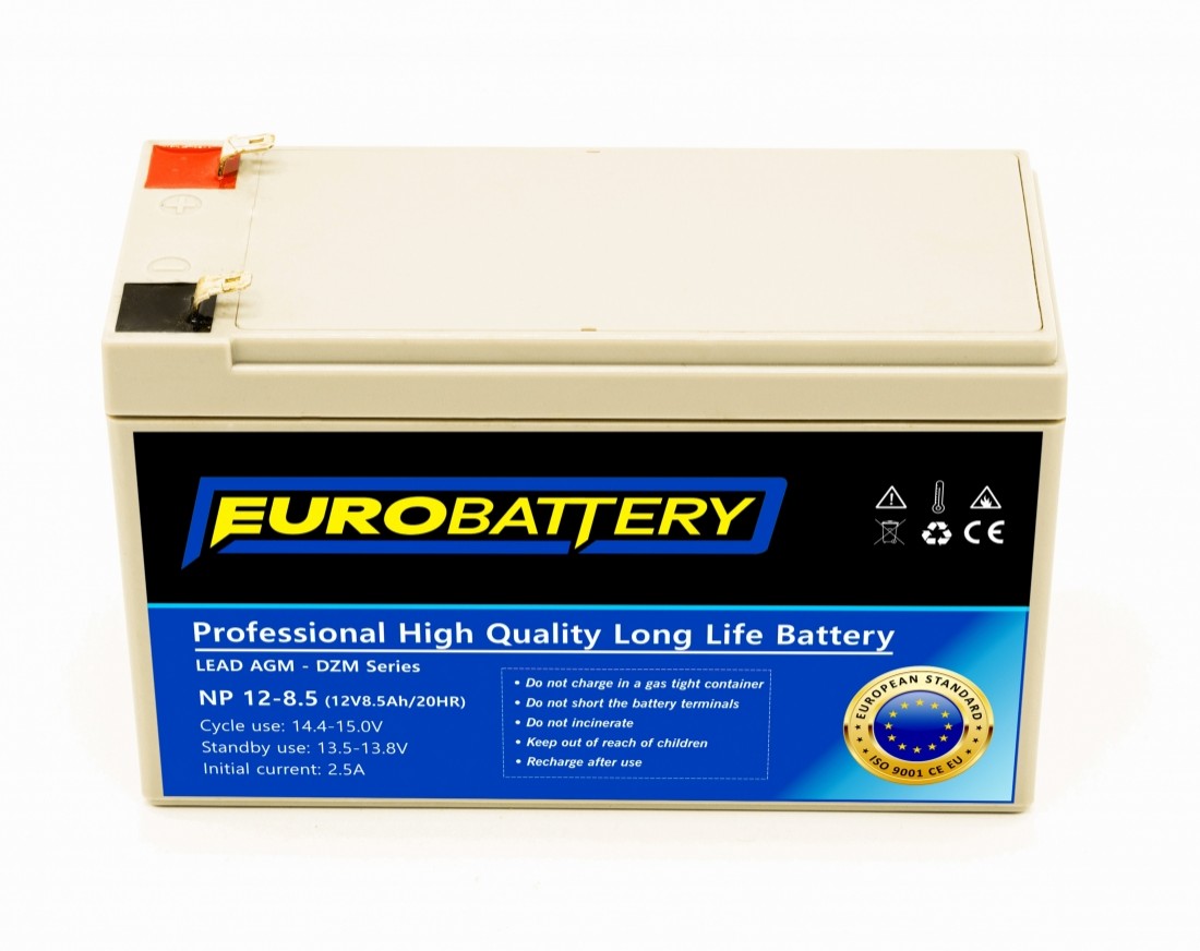 12v-8,5ah АКБ AGM EuroBattery NP 12-8,5 DZM (12в 8.5Аг)