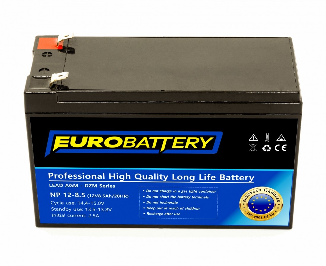 12v-8,5ah АКБ AGM EuroBattery NP 12-8,5 DZM (12в 8.5Аг)