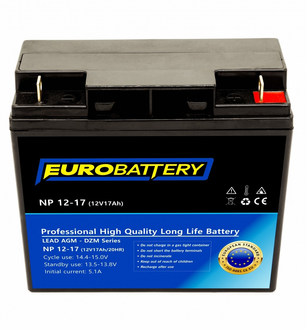 12v-17ah АКБ AGM EuroBattery NP 12-17 DZM (12в 17Аг)