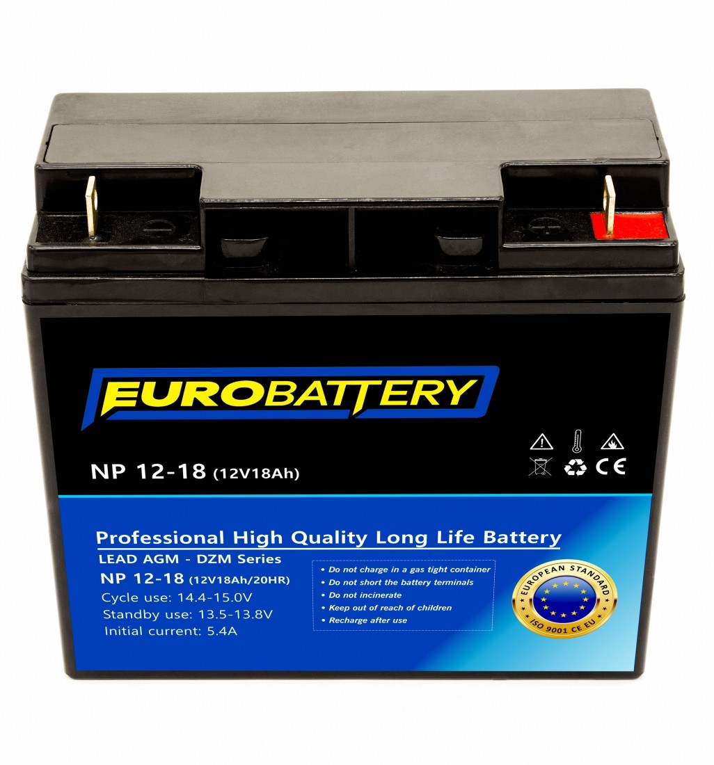 12v-18ah АКБ AGM EuroBattery NP 12-18 DZM (12в 18Аг)