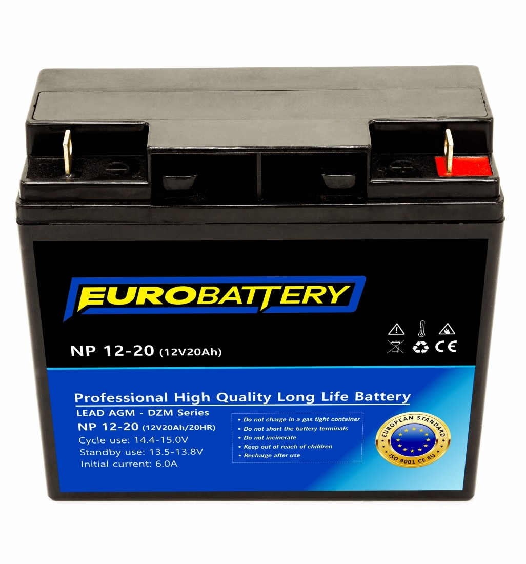 12v-20ah АКБ AGM EuroBattery NP 12-20 DZM (12в 20Аг)