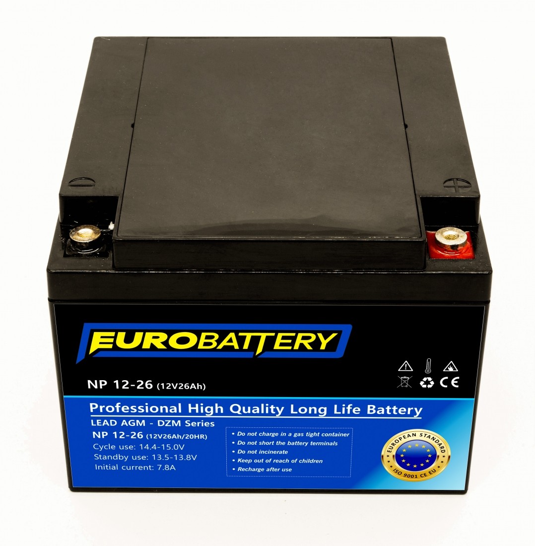 12v-26ah АКБ AGM EuroBattery NP 12-26 DZM (12в 26Аг)