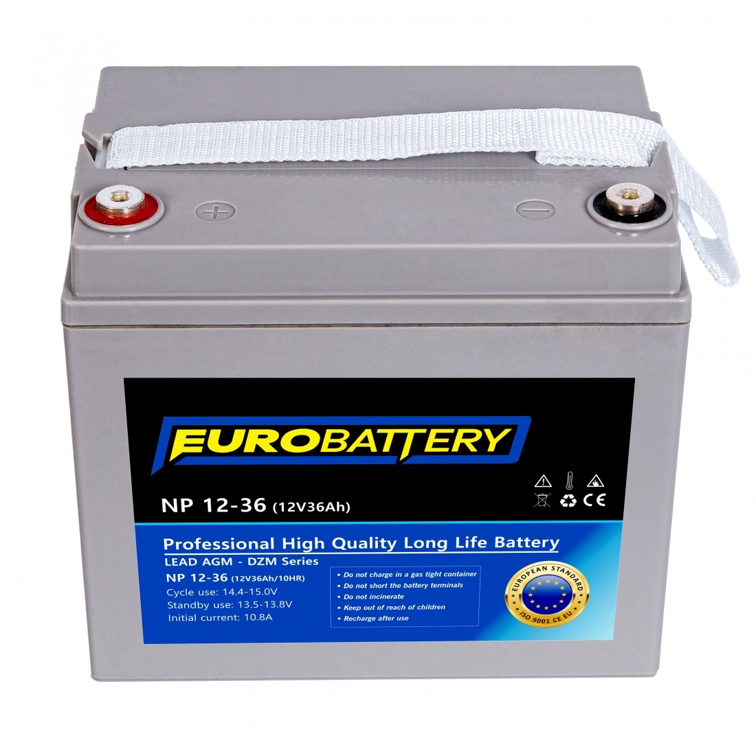 12v-36ah АКБ AGM EuroBattery NP 12-36 DZM (12в 36Аг)