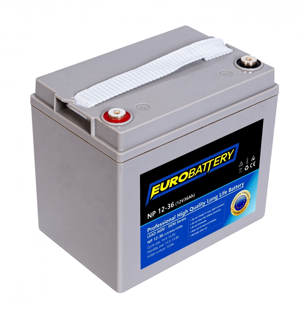 12v-36ah АКБ AGM EuroBattery NP 12-36 DZM (12в 36Аг)