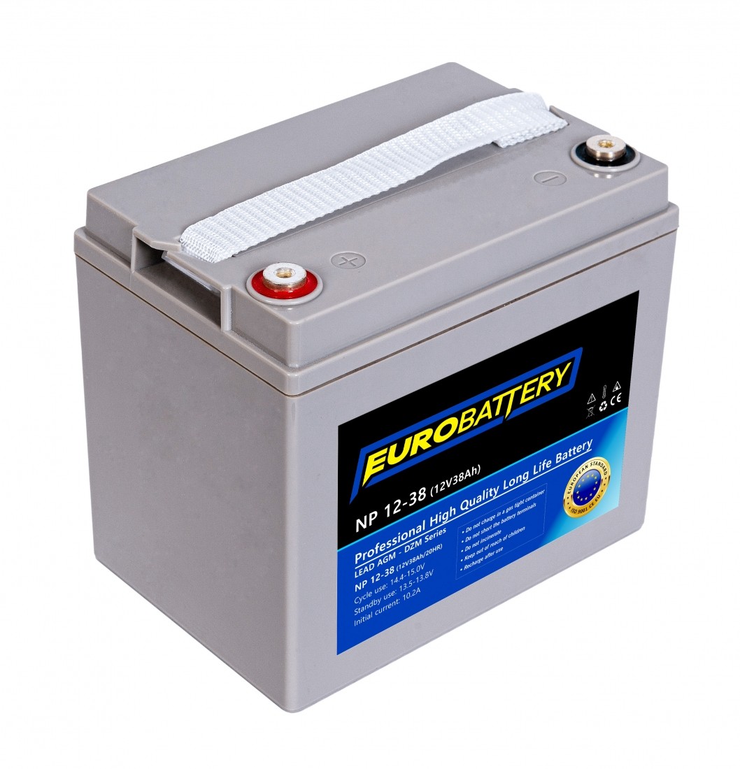 12v-38ah АКБ AGM EuroBattery NP 12-38 DZM (12в 38Аг)