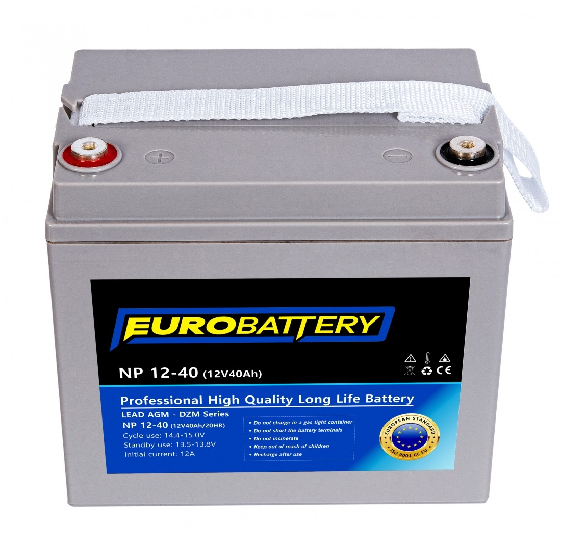 12v-40ah АКБ AGM EuroBattery NP 12-40 DZM (12в 40Аг)