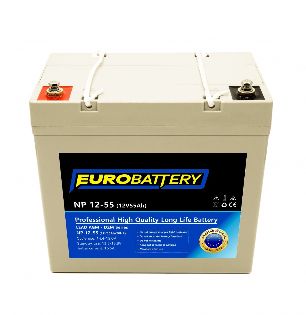 12v-55ah АКБ AGM EuroBattery NP 12-55 DZM (12в 55Аг)