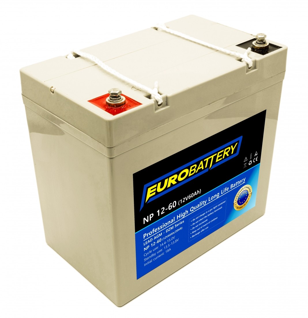 12v-60ah АКБ AGM EuroBattery NP 12-60 DZM (12в 60Аг)