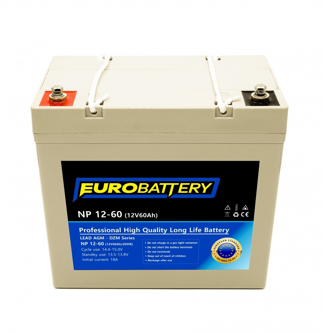 12v-60ah АКБ AGM EuroBattery NP 12-60 DZM (12в 60Аг)