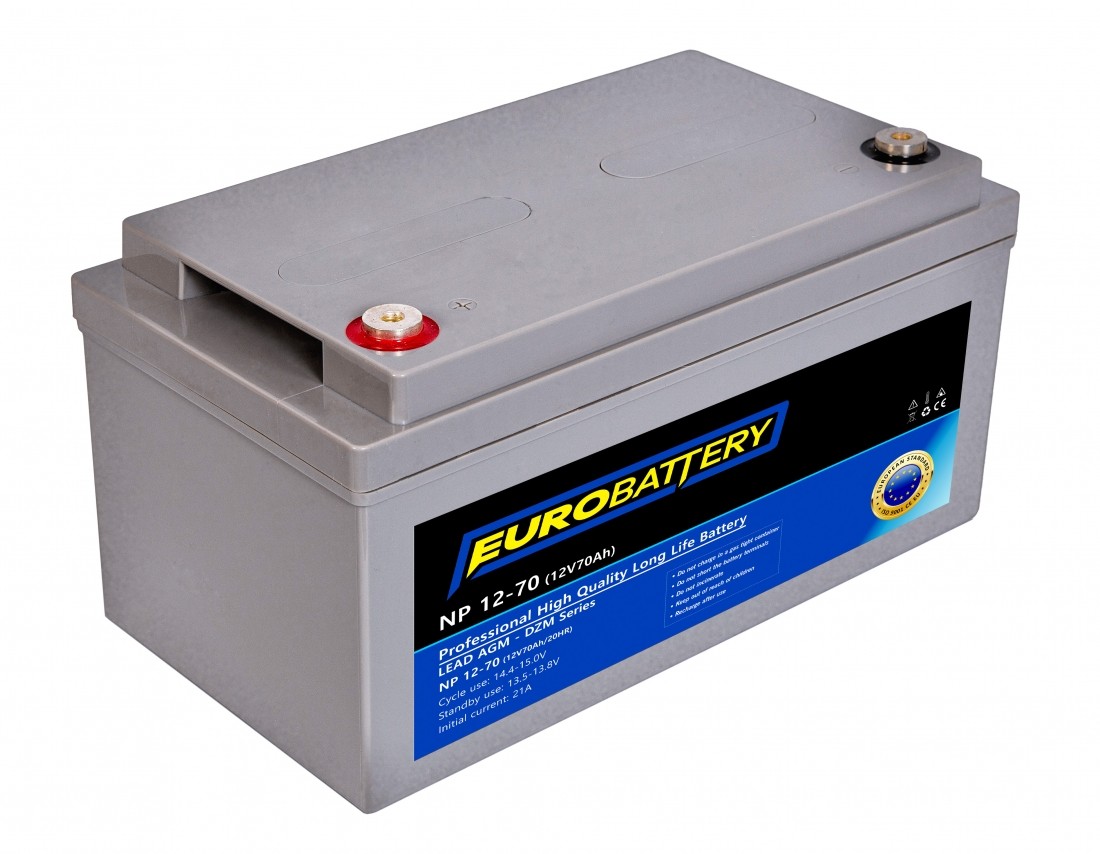 12v-70ah АКБ AGM EuroBattery NP 12-70 DZM (12в70Аг)