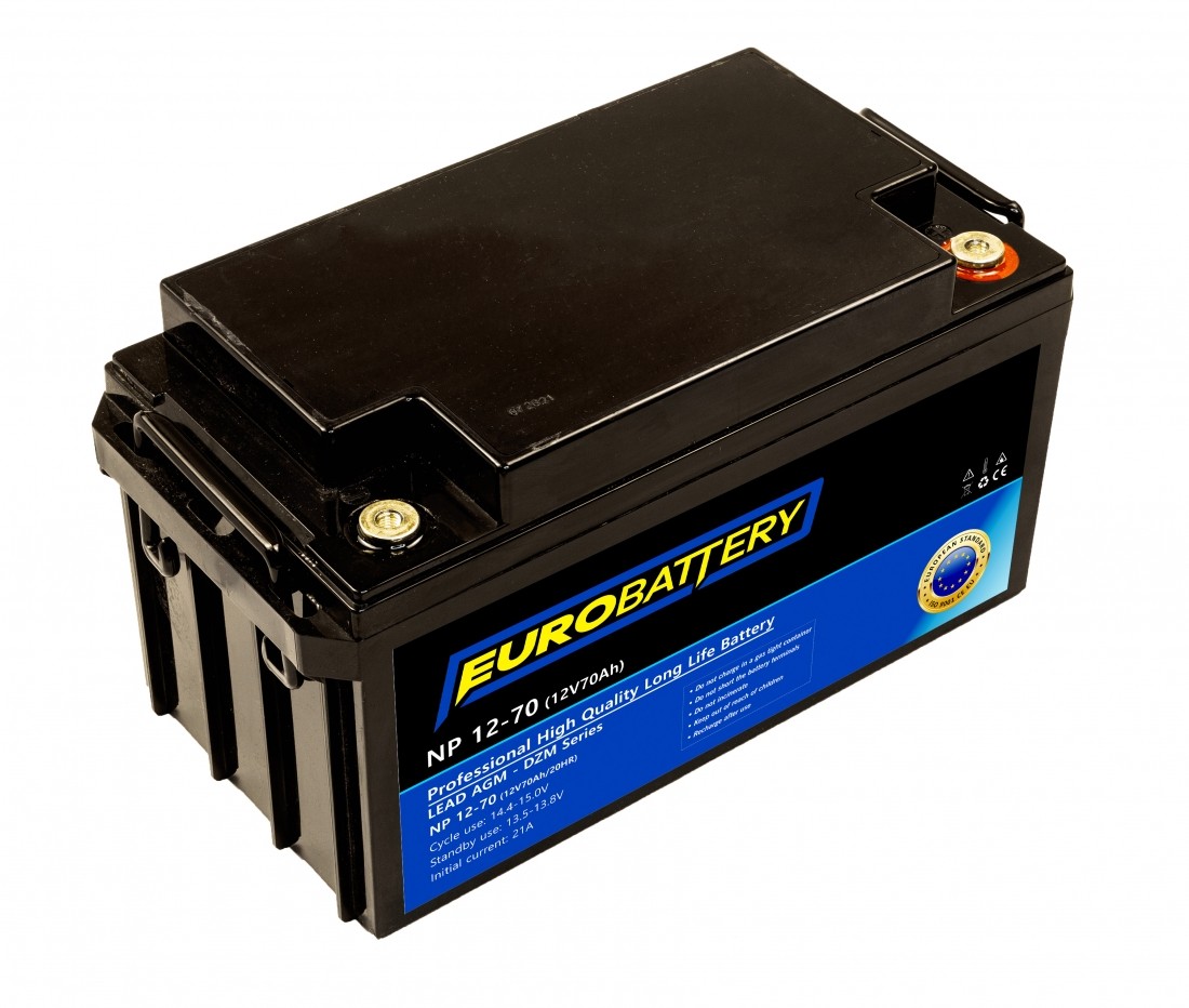 12v-70ah АКБ AGM EuroBattery NP 12-70 DZM (12в70Аг)