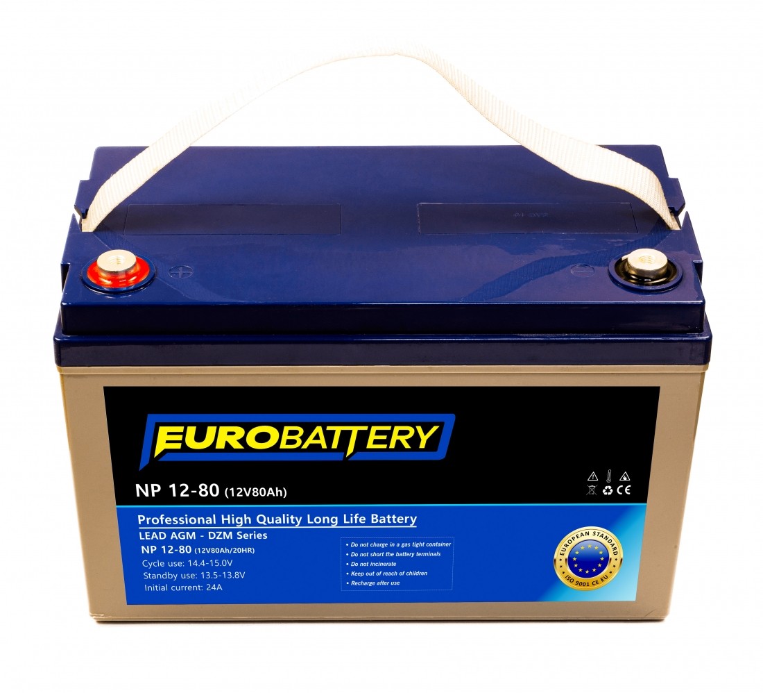 12v-80ah АКБ AGM EuroBattery NP 12-80 DZM (12в 80Аг)