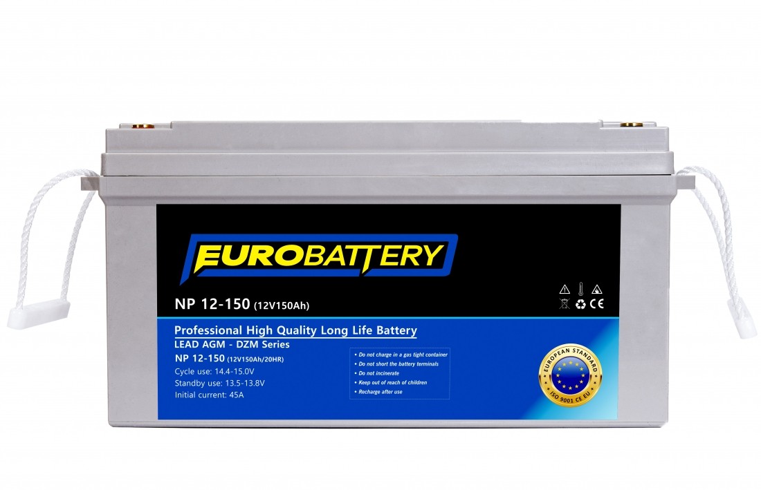 12v-150ah АКБ AGM EuroBattery NP 12-150 DZM (12в 150Аг)