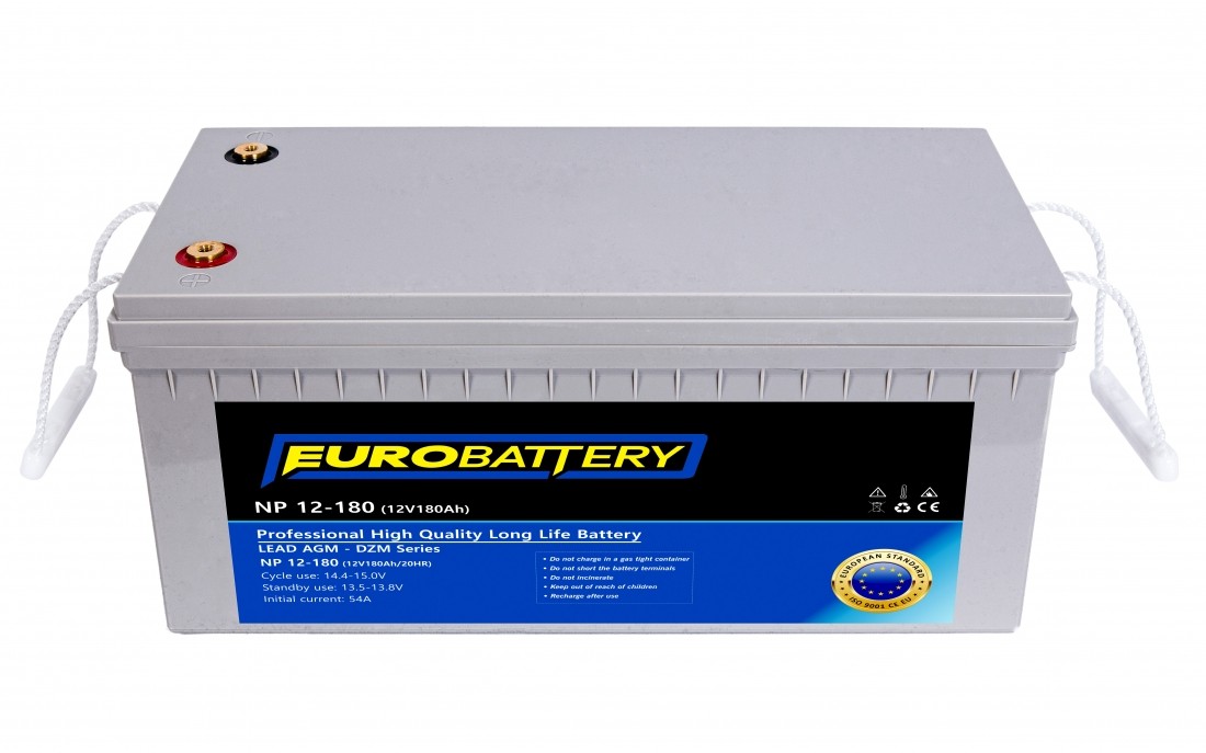 12v-180ah АКБ AGM EuroBattery NP 12-180 DZM (12в 180Аг)