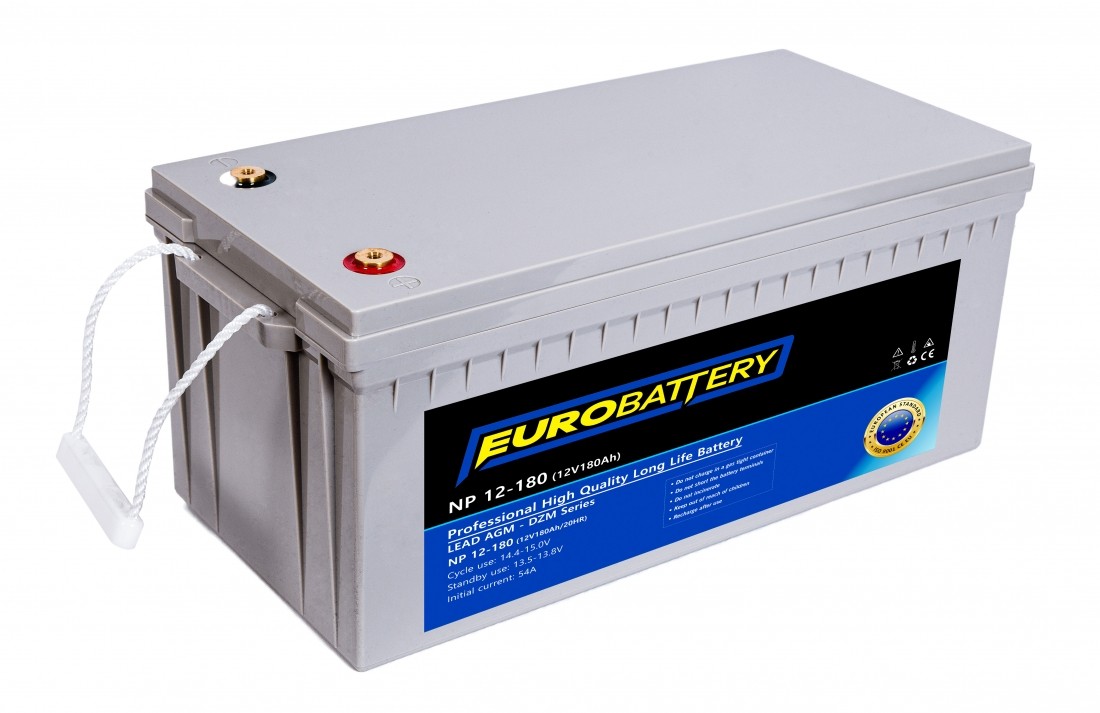 12v-180ah АКБ AGM EuroBattery NP 12-180 DZM (12в 180Аг)