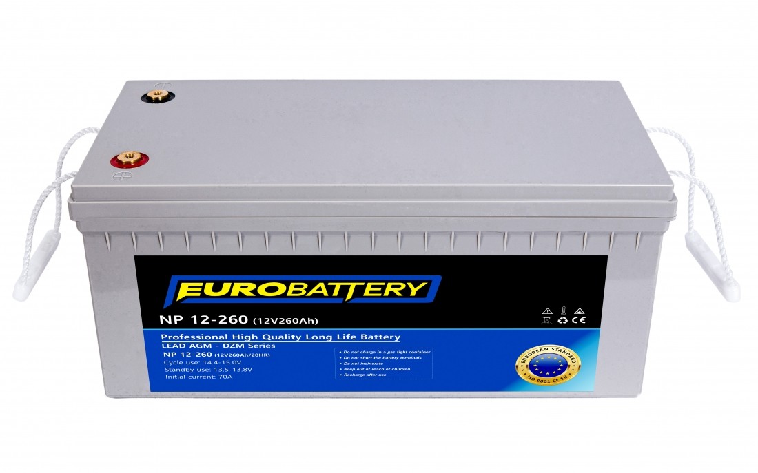 12v-260ah АКБ AGM EuroBattery NP 12-260 DZM (12в 260Аг)