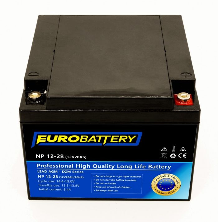 12v-28ah АКБ AGM EuroBattery NP 12-28 DZM (12в 28Аг)